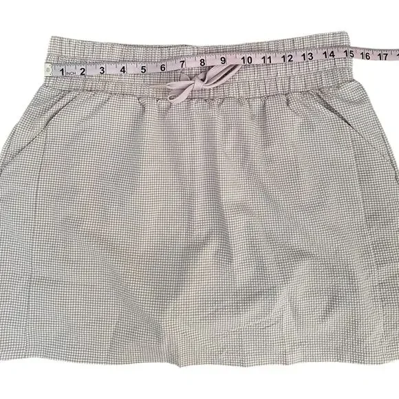 Adidas AEROREADY Skort Tan Gingham Built-In Shorts NWT Size Medium $90 Athletic - Picture 5 of 12